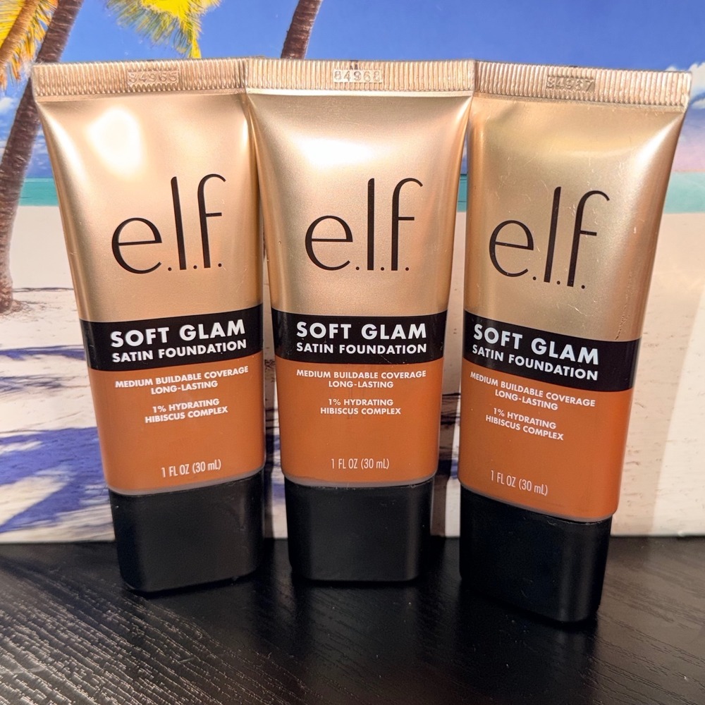 ELF Soft Glam Satin Foundation 3pk Shades 60 Rich Cool 62 Rich Warm 63 Rich Warm